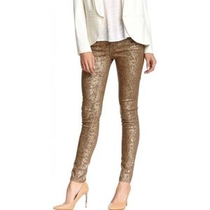 7FAM Gold Leaf Gwenevere Skinny Jeans